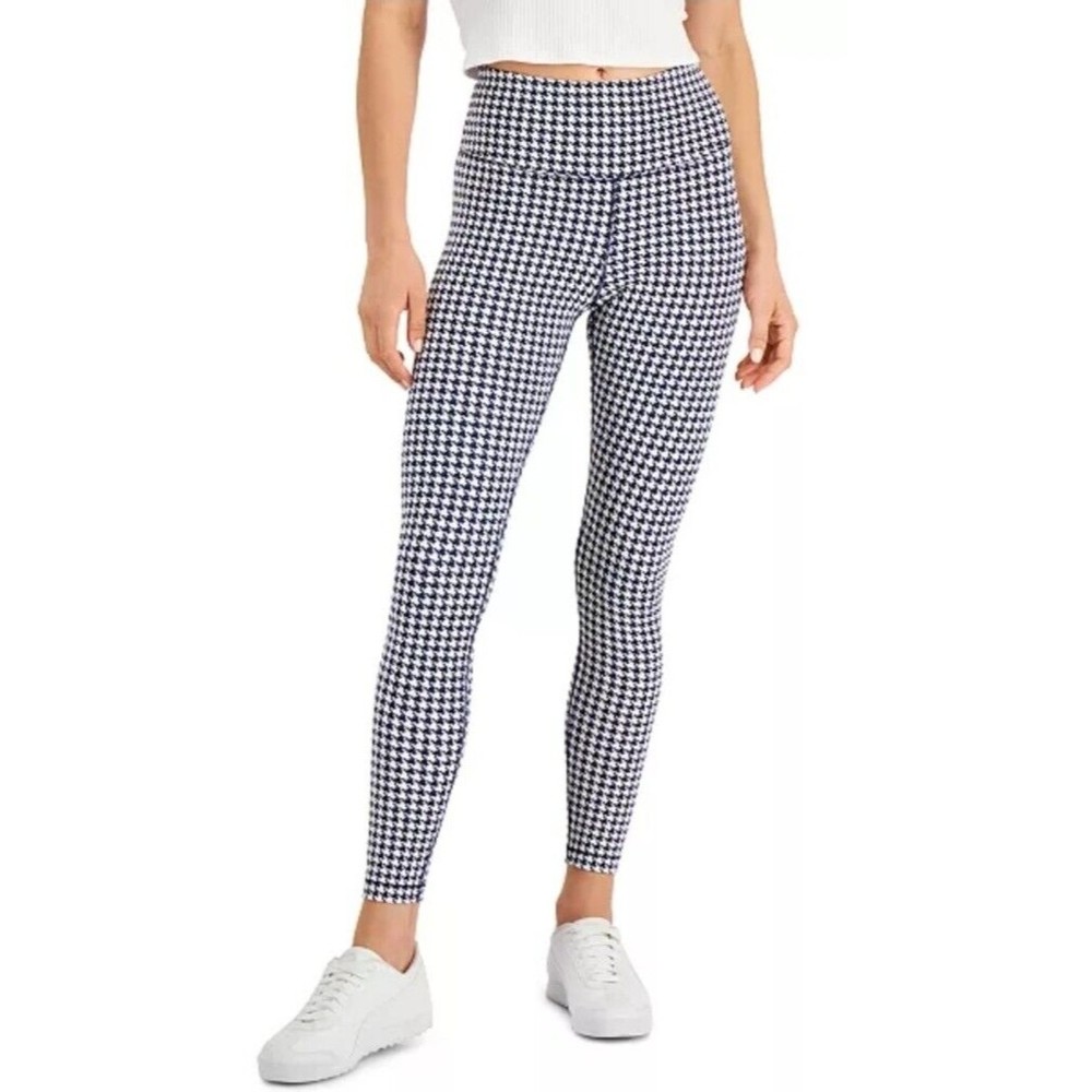 NEW | INC High Rise, Compression Houndstooth Leggings, M, Navy/White, MSRP …